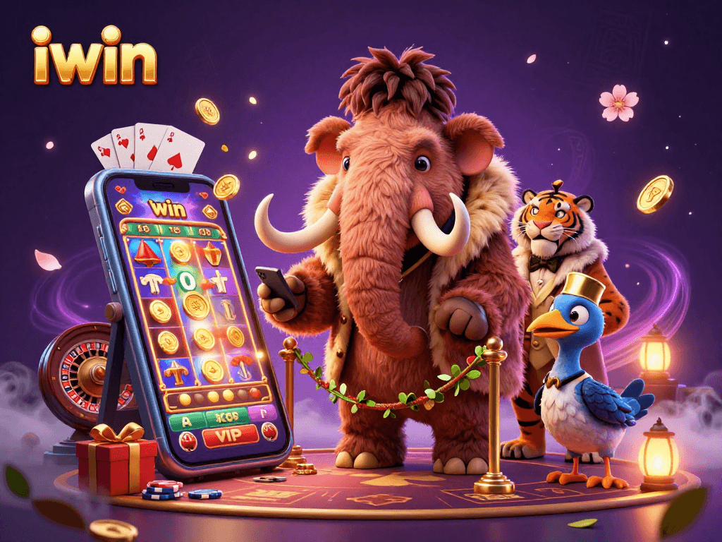 Engaging scene of iwin's casino bouncer and VIP guests, showcasing vibrant slot gaming action.