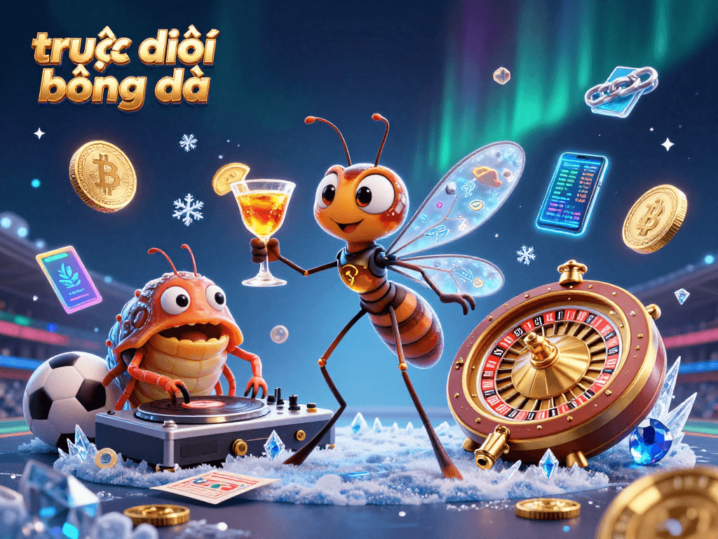 Experience trực tiếp bóng đá excitement with dynamic sports betting visuals and characters.