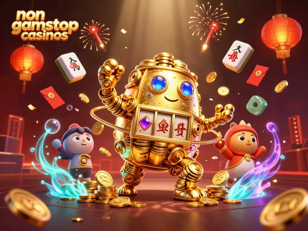 Experience the thrill of non gamstop casinos with a vibrant, immersive 3D digital casino scene.