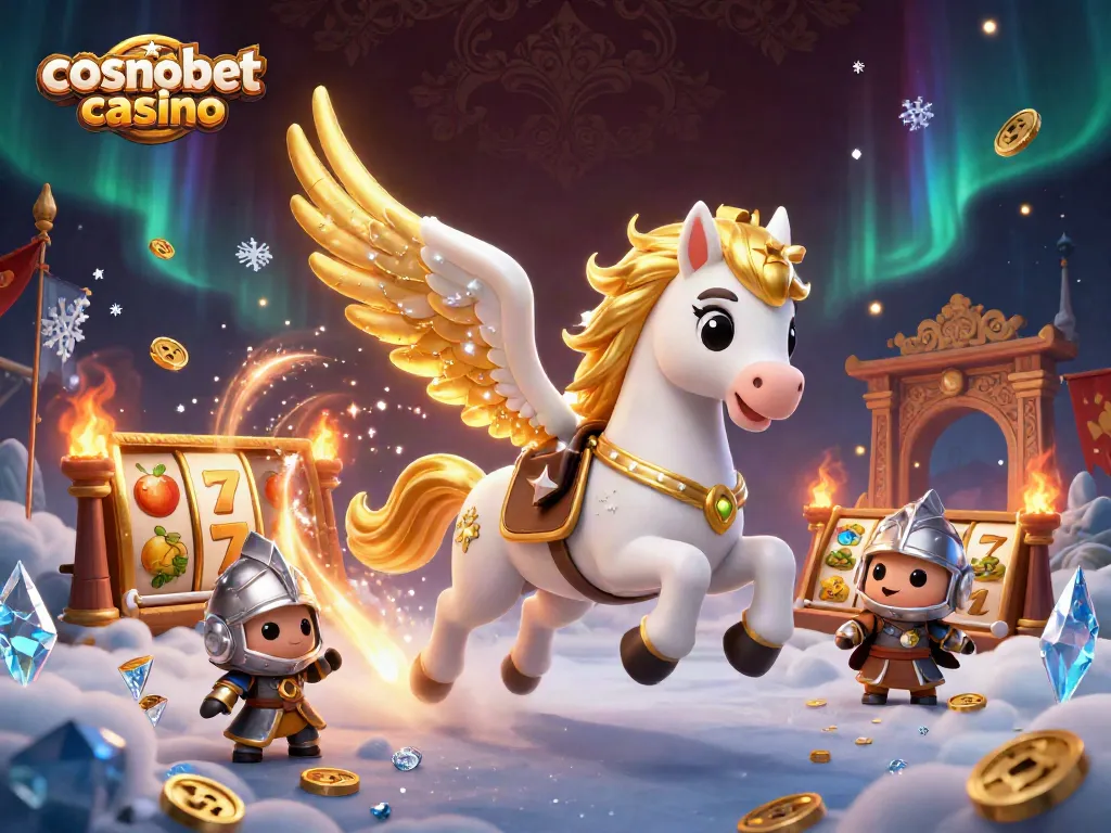 Engage with cosmobet casino through immersive gaming featuring a celestial horse, knight, and slot themes.