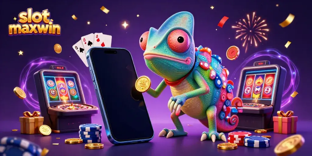 Catch exciting wins with slot maxwin in this vibrant casino-themed illustration.