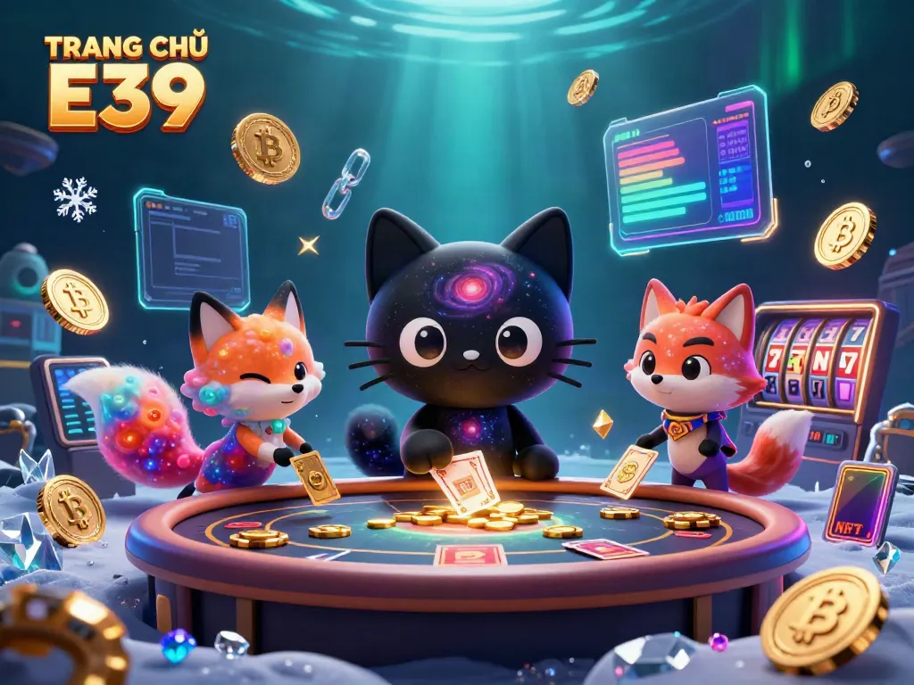 Engage in thrilling gameplay at TRANG CHỦ E39 with cosmic characters and vibrant casino elements.