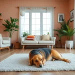 Engaging therapy room designed for depression treatment, featuring a therapy dog and soothing décor.