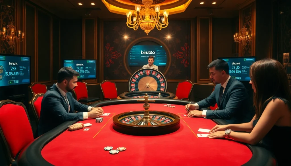 Experience the thrill of birutoto gaming at a luxurious poker table with chips and cards.