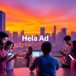 Engaging digital advertisement scene focusing on Hela Ad services in Sri Lanka.