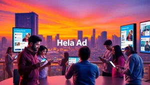 Engaging digital advertisement scene focusing on Hela Ad services in Sri Lanka.