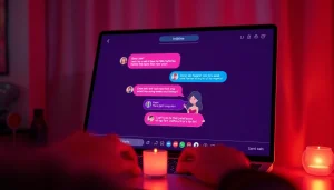 Exciting AI porn chat interface featuring intimate conversations with avatars.