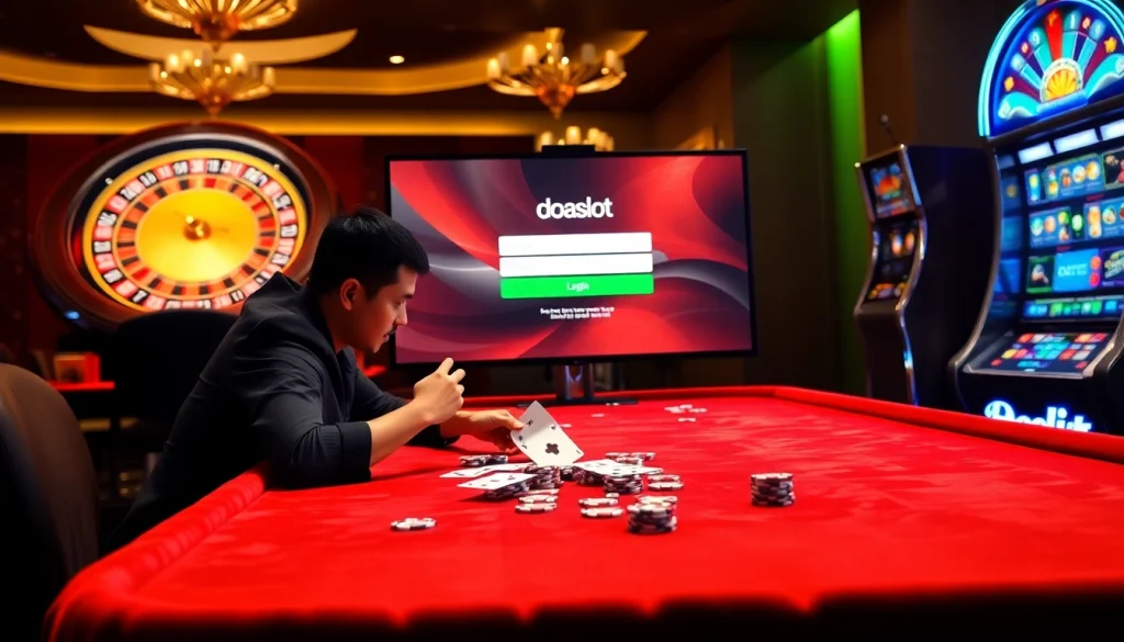 Engaging scene featuring doaslot login with players immersed in high-stakes casino action.