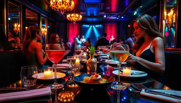 Dinner sxm experience at Club Noir featuring luxurious dining with body sushi and handcrafted cocktails.