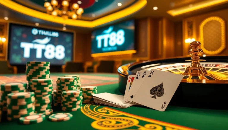 Experience the thrilling games at TT88 with vibrant casino visuals and engaging atmosphere.
