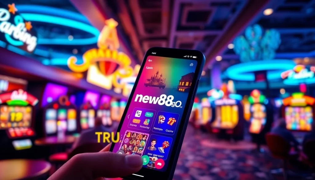 Engaging online gambling interface showcasing new88go.com with vibrant gaming options.