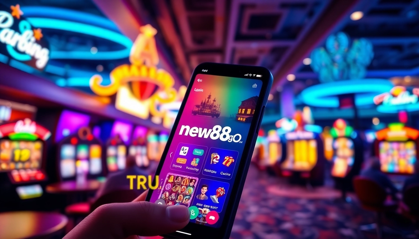 Engaging online gambling interface showcasing new88go.com with vibrant gaming options.