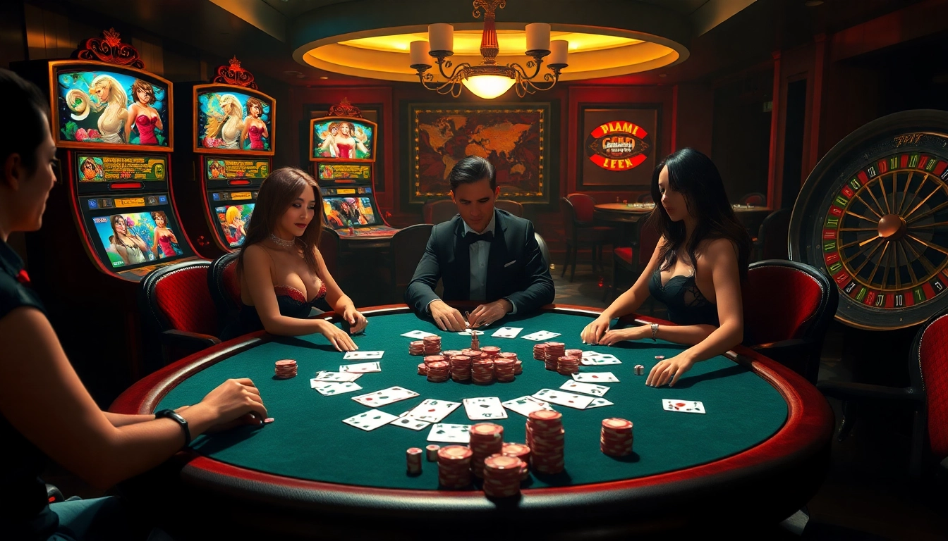 Experience the thrill of sex games ai in a vibrant casino atmosphere with engaging characters at the poker table.