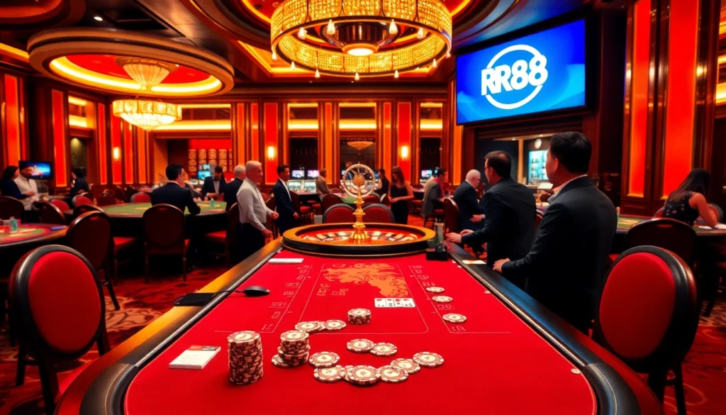 Experience the thrilling atmosphere at RR88 with high-stakes poker and exciting casino games.