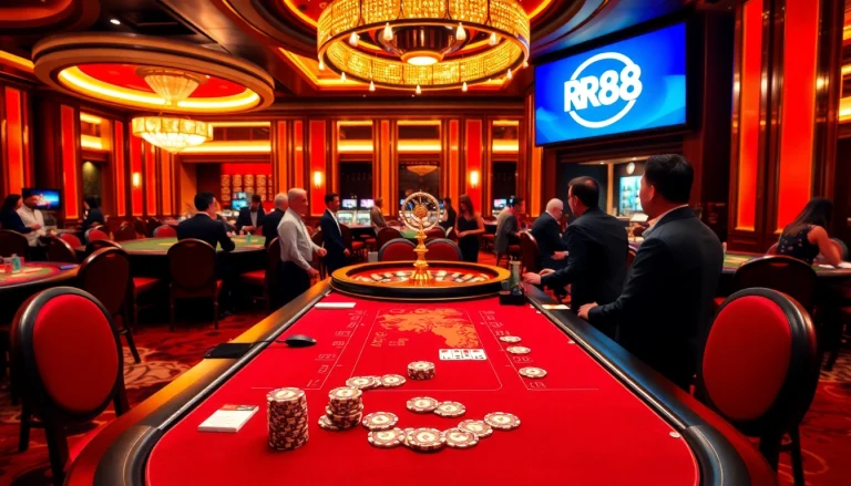 Experience the thrilling atmosphere at RR88 with high-stakes poker and exciting casino games.