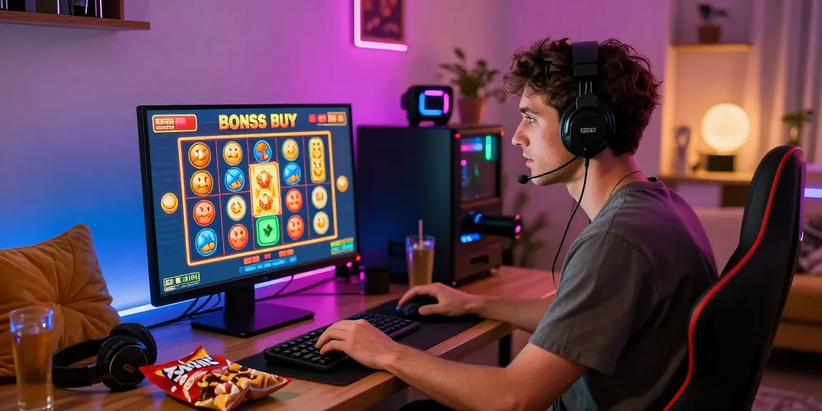 The immersive online gaming experience at https://crownnorthill.co.uk with a player enjoying Bonus Buy Slots in a vibrant living room.
