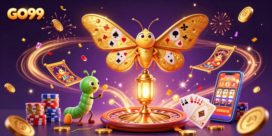 Engage with GO99's vibrant casino world featuring dynamic game elements and 3D illustrations.